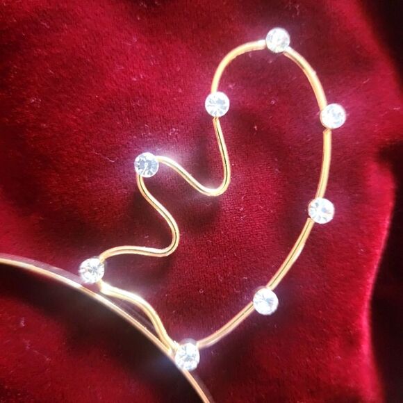 Reindeer Antler Headband, Gold Tone with Faux Diamonds - Picture 4 of 4